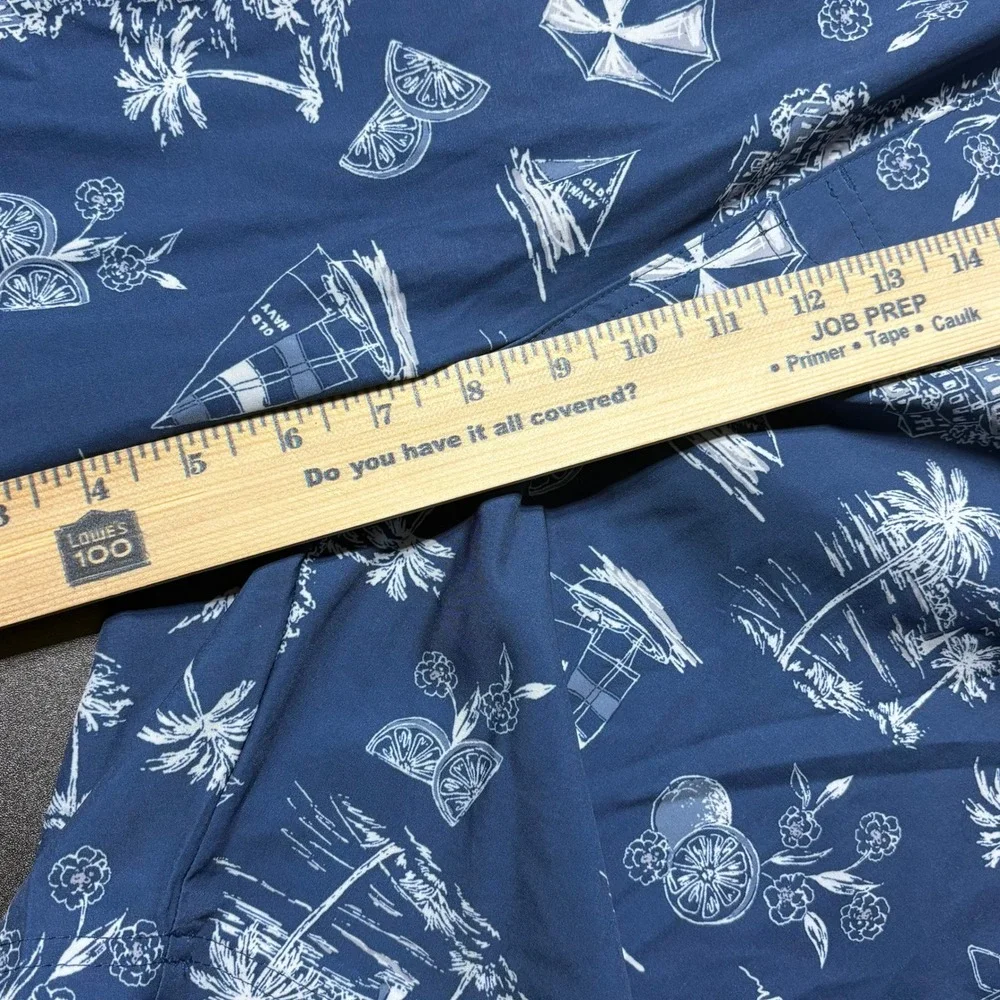 Old Navy‎ Mens XL Swim Trunks Navy Blue Nautical Sailboat Tropical 7 Inch Inseam